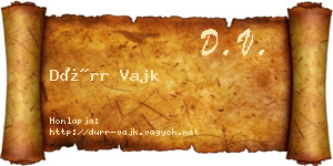 Dürr Vajk névjegykártya